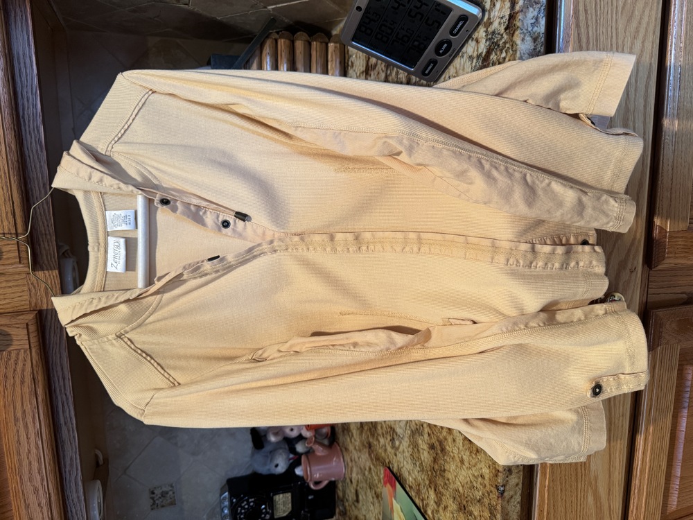 Zenergy by Chico's Hooded Lightweight Jacket Lt Yellow 2 (L-12)